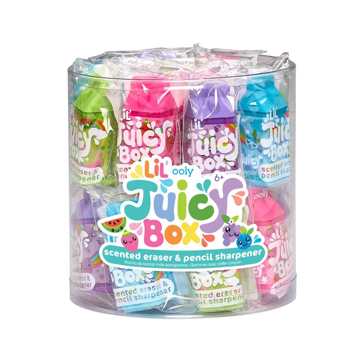 Lil' Juicy Box: Scented Eraser + Sharpener (Assorted Tub of