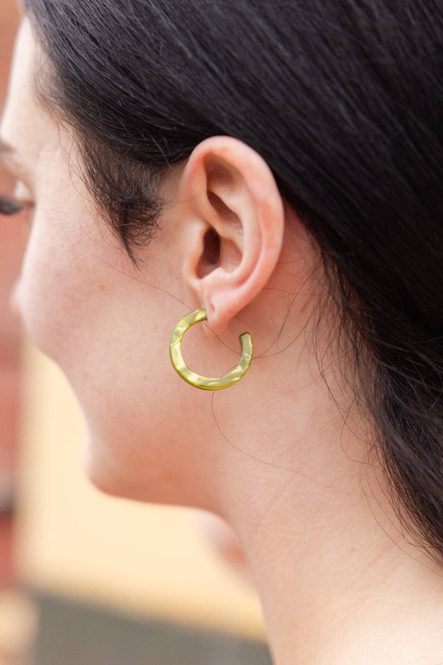 Cam Mini Hoops - Olive // Jewelry, Earrings, Fall