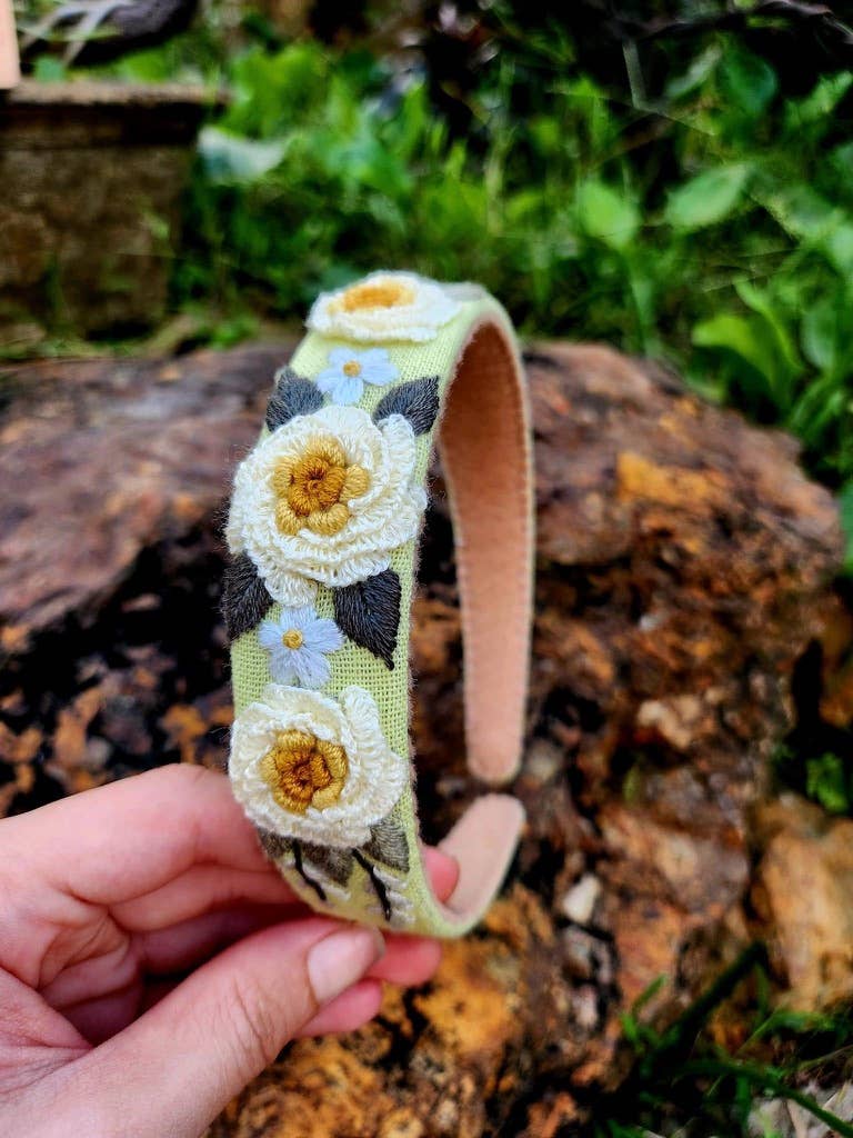 3D Floral Embroidered Headband, Brianna Collection