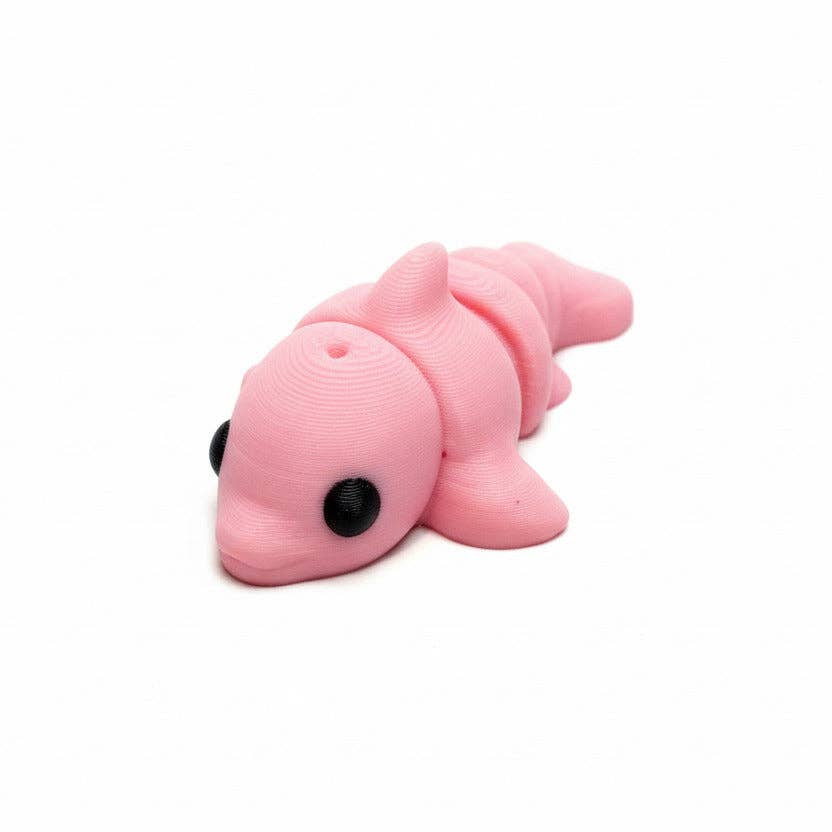 Dolphin (Pink) • Mini 3D Printed Articulated Animal • Flexi Animals • Pocket Pets • Pocket Pals • Desk Pets [#33]*