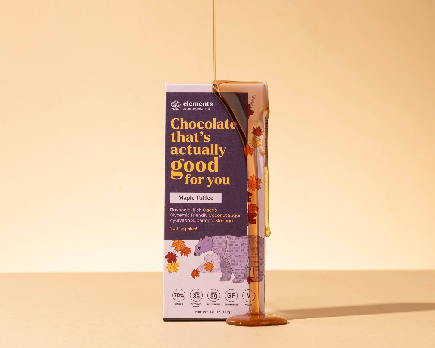Maple Toffee Dark Chocolate Bar | Vegan Organic