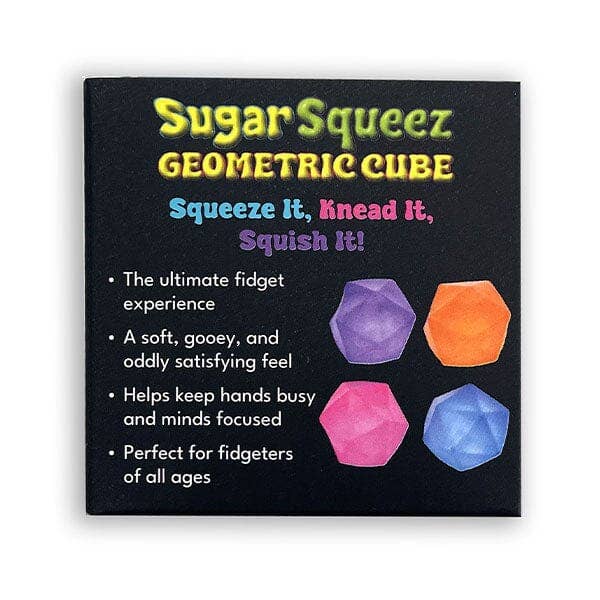 SugarSqueez Squishies® Maltose Geometric Cube Fidget Stress Ball (1pc) Assorted Colors