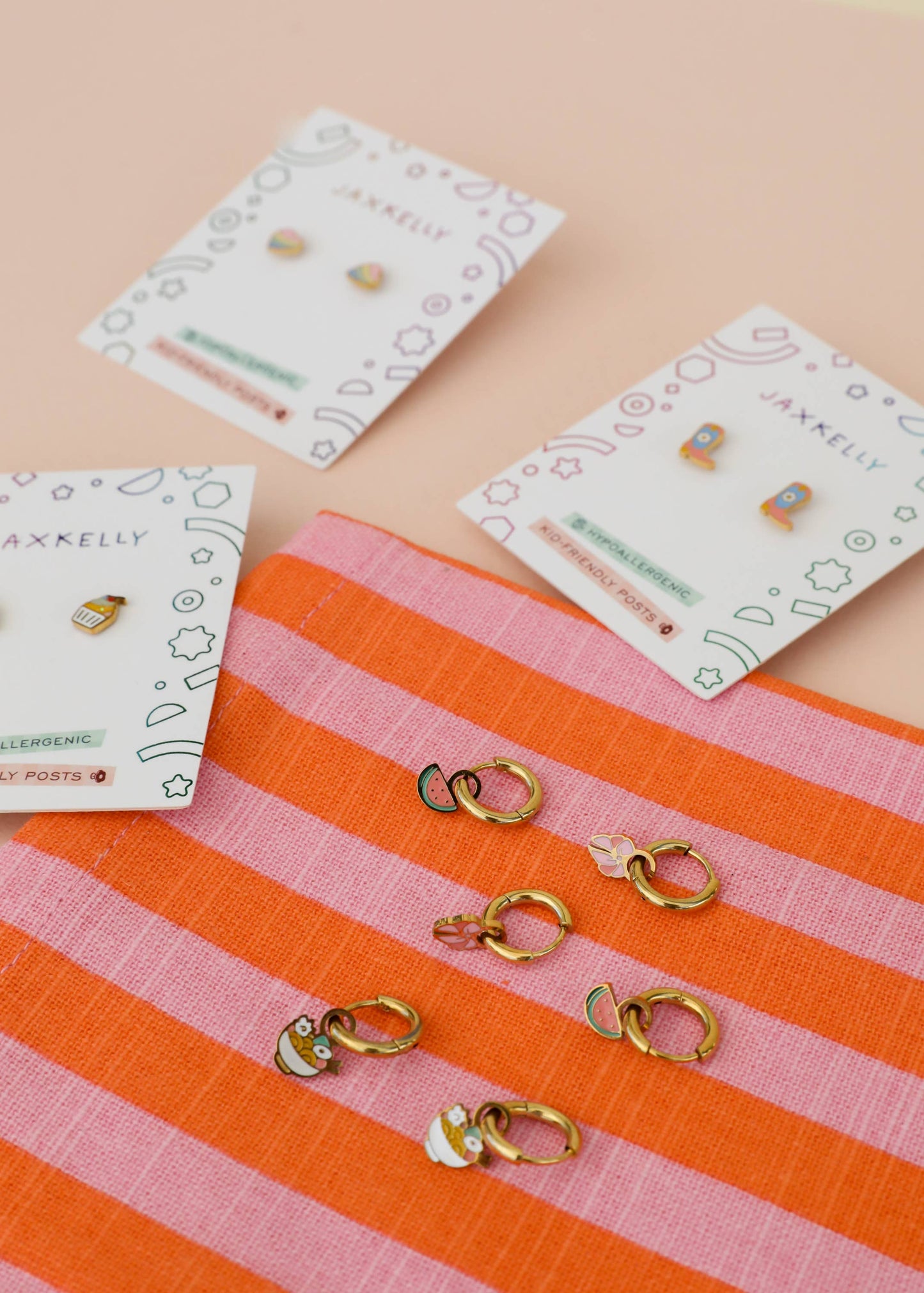 Cupcake Enamel Flat Back Kids Earrings