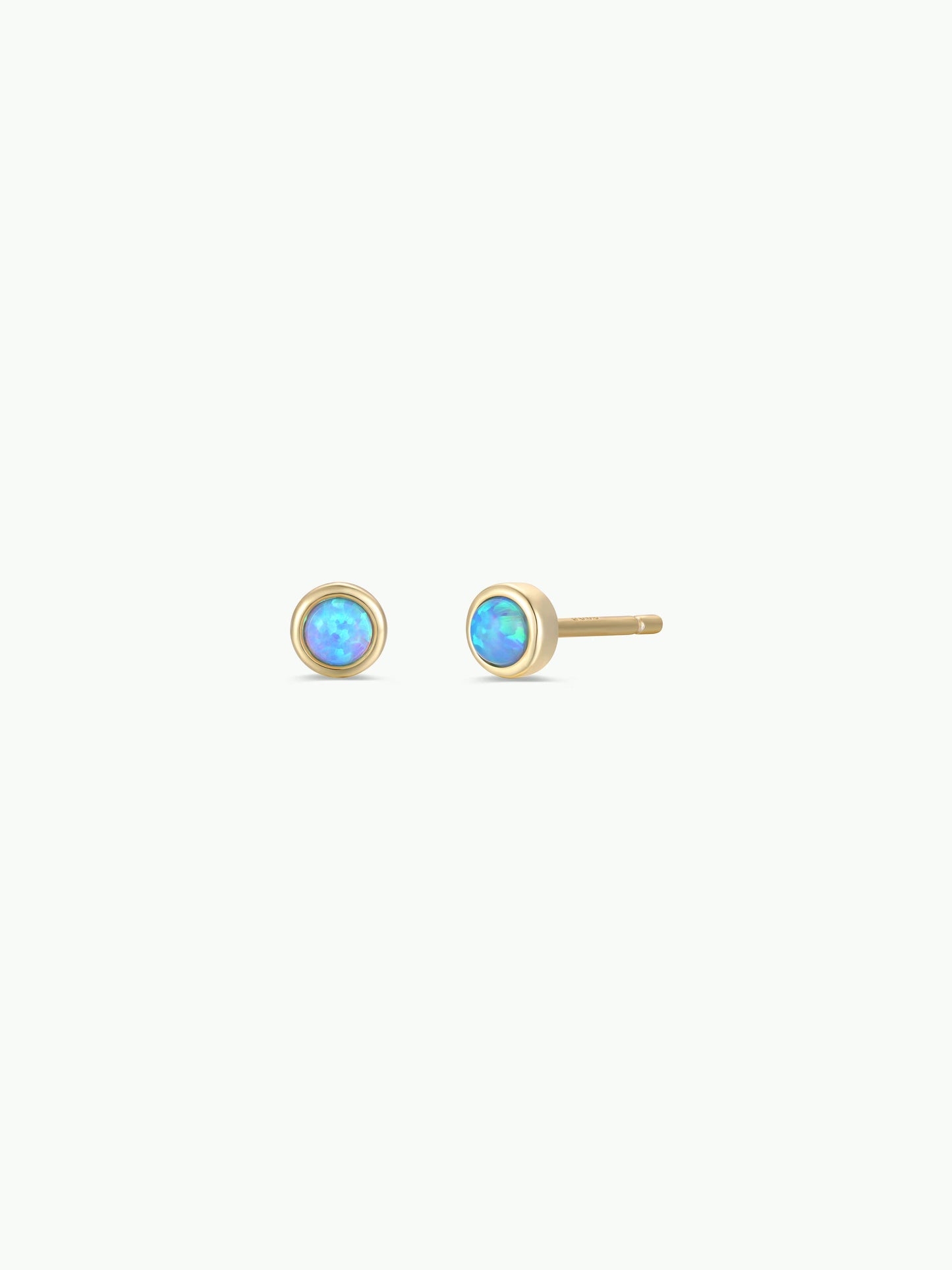 Simple Stud - Fire Opal- Gold Earrings