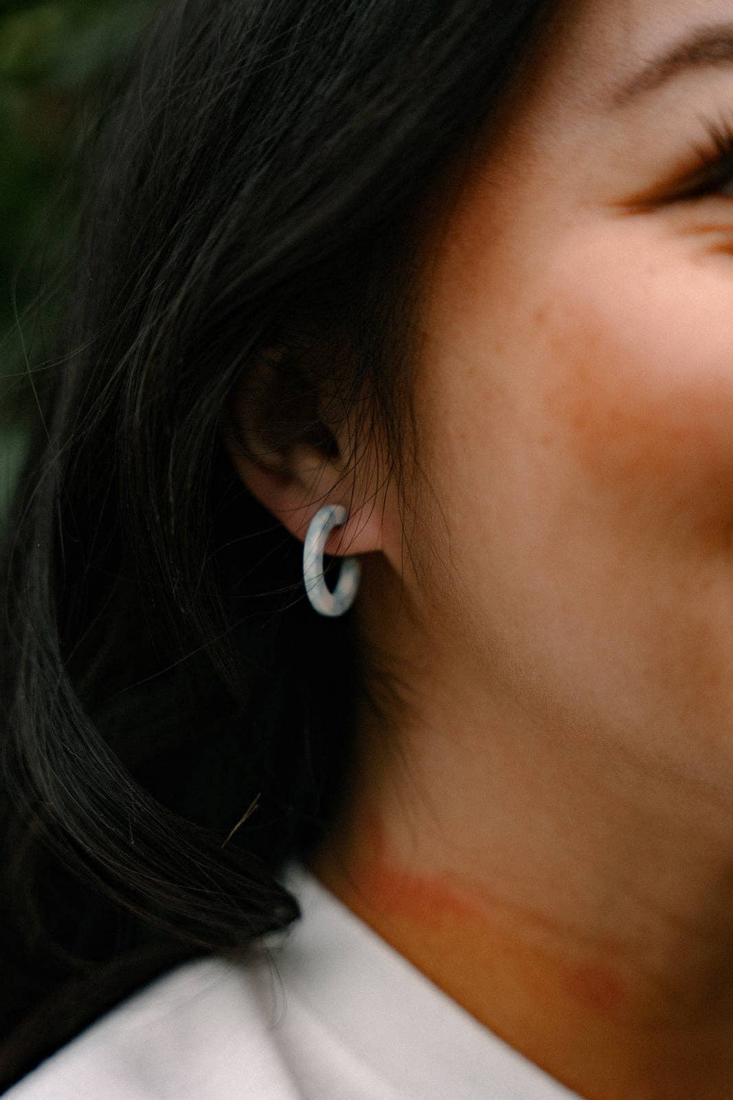 Micro Cam Mini Hoops - Saltwater Blue // Summer Earrings