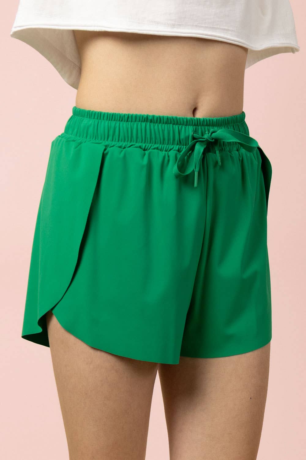 Side Overlap Activewear Shorts W/ Shorts Lining