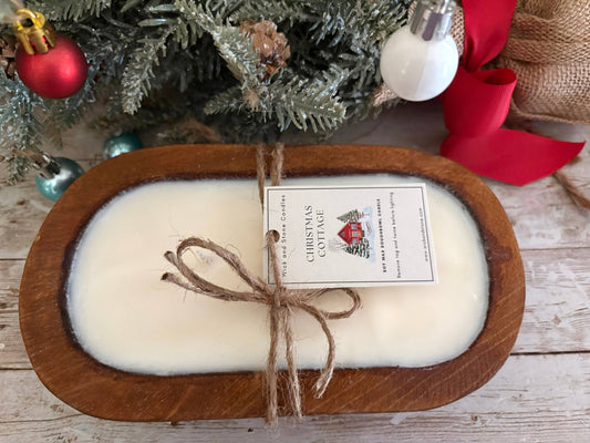 Christmas Cottage Triple Wick Doughbowl Candle- Large