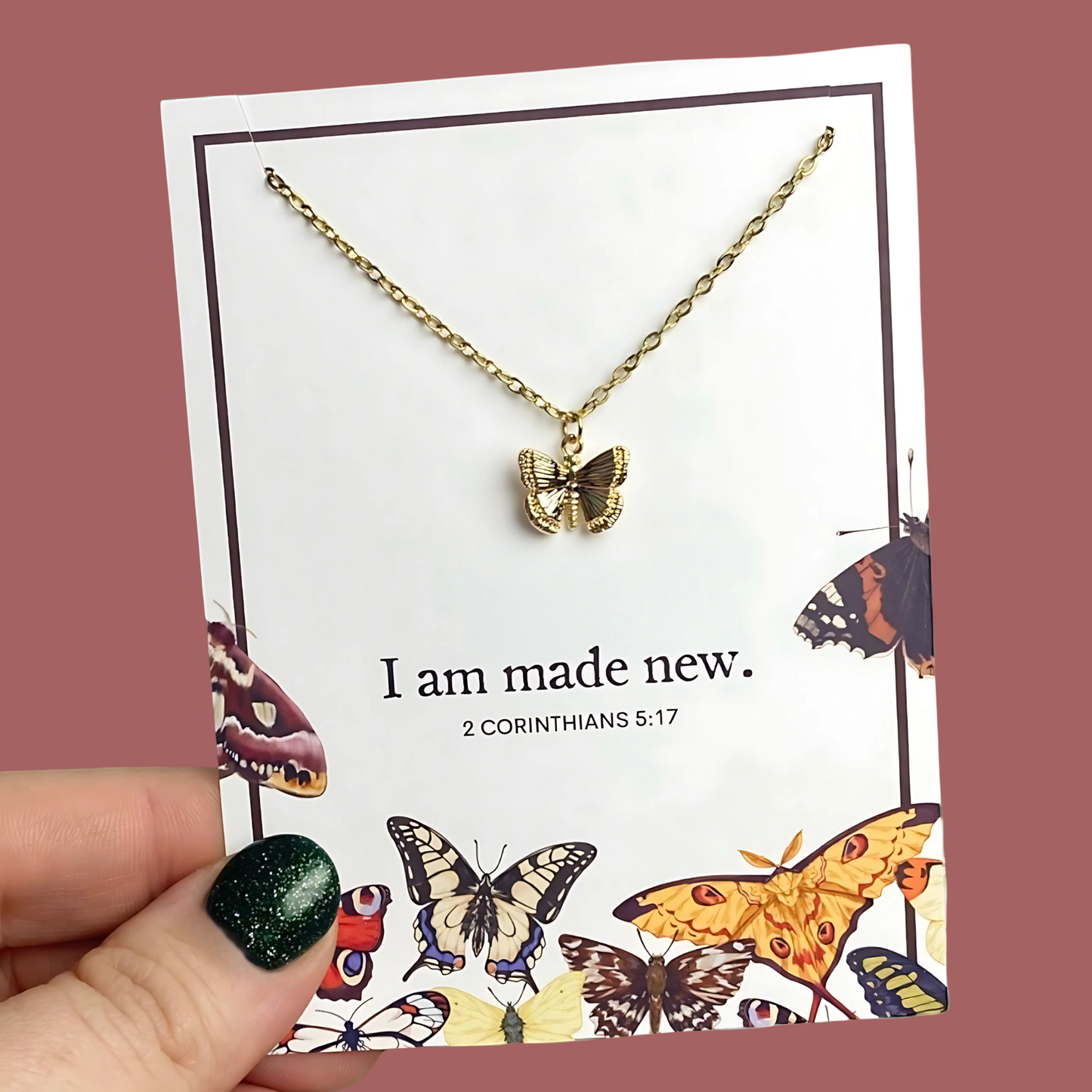 Made New Butterfly Charm Necklace | Christian Jewelry