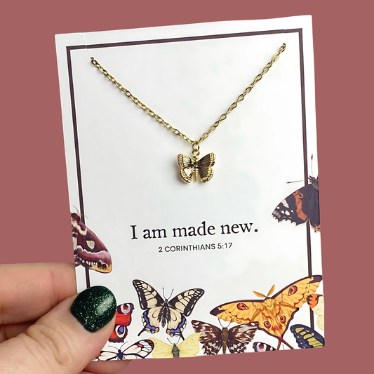 Made New Butterfly Charm Necklace | Christian Jewelry