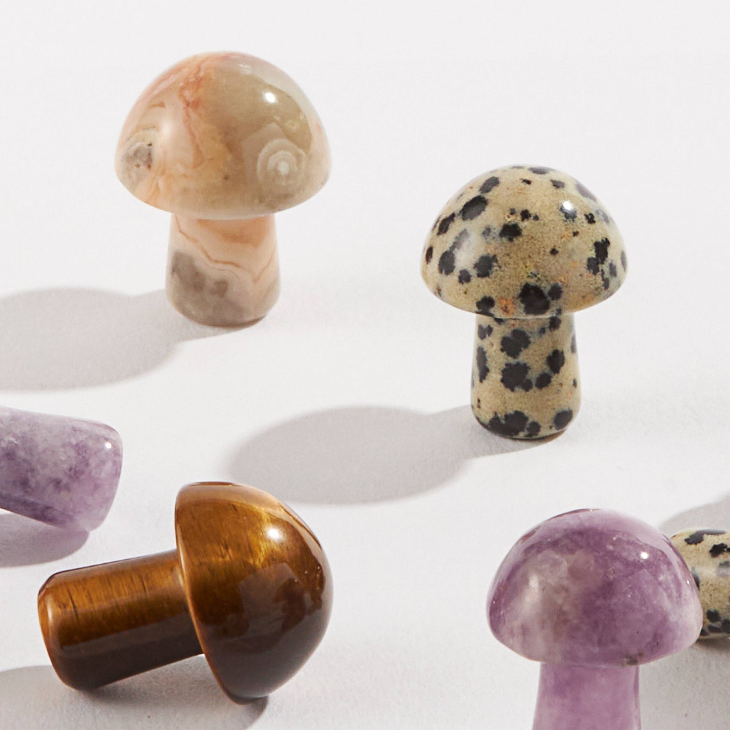 Assorted Carved Crystal Mini Mushrooms