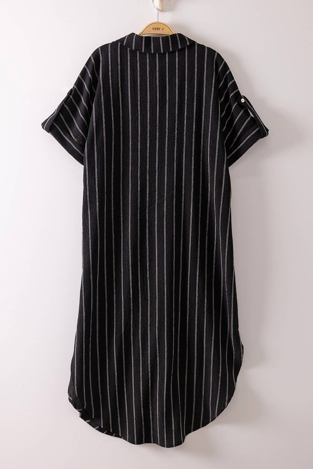 Striped Linen Midi Button Down Shirt Dress