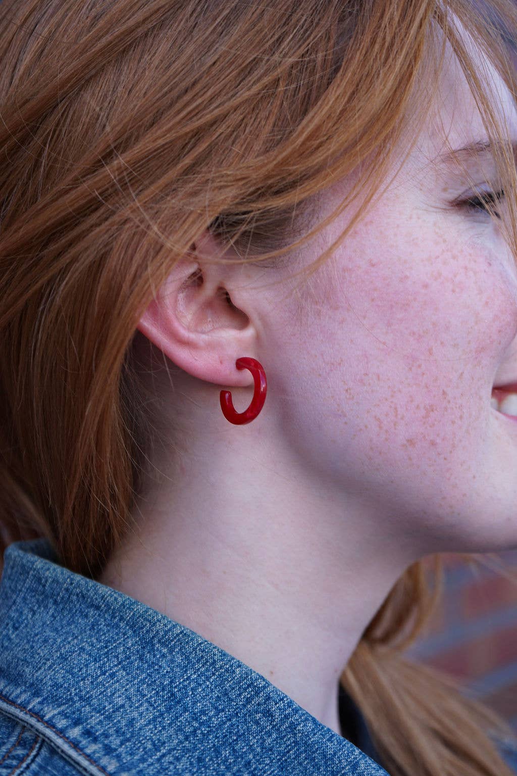Micro Cam Mini Hoops - Scarlet // Jewelry, Earrings, Fall