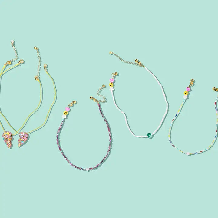 Beaded Necklace - Pastel Blue + Purple - Ella