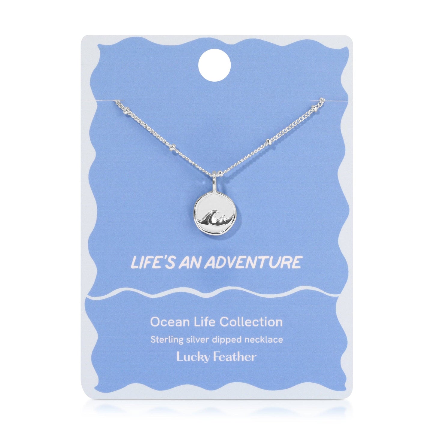 Ocean Life Necklace - Sterling Silver-Dipped - Wave