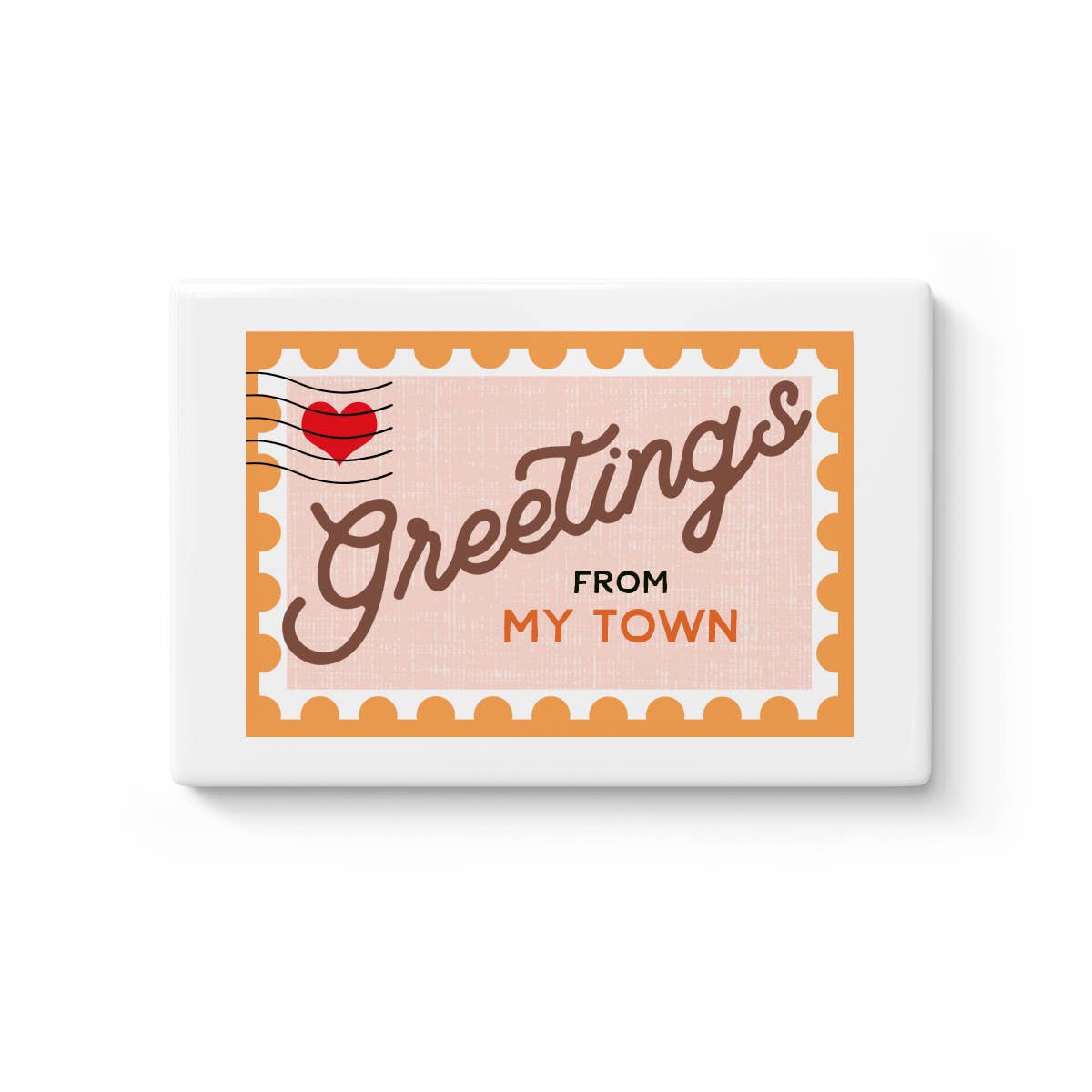 Personalized City Magnet - Postage Stamp Name Drop Design