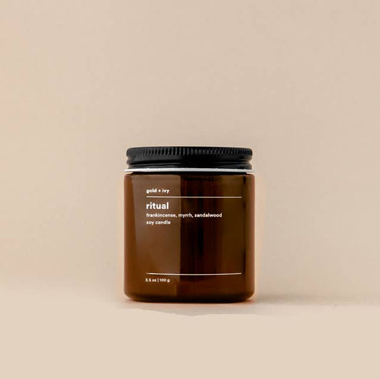 Ritual soy candle - frankincense, myrrh, sandalwood