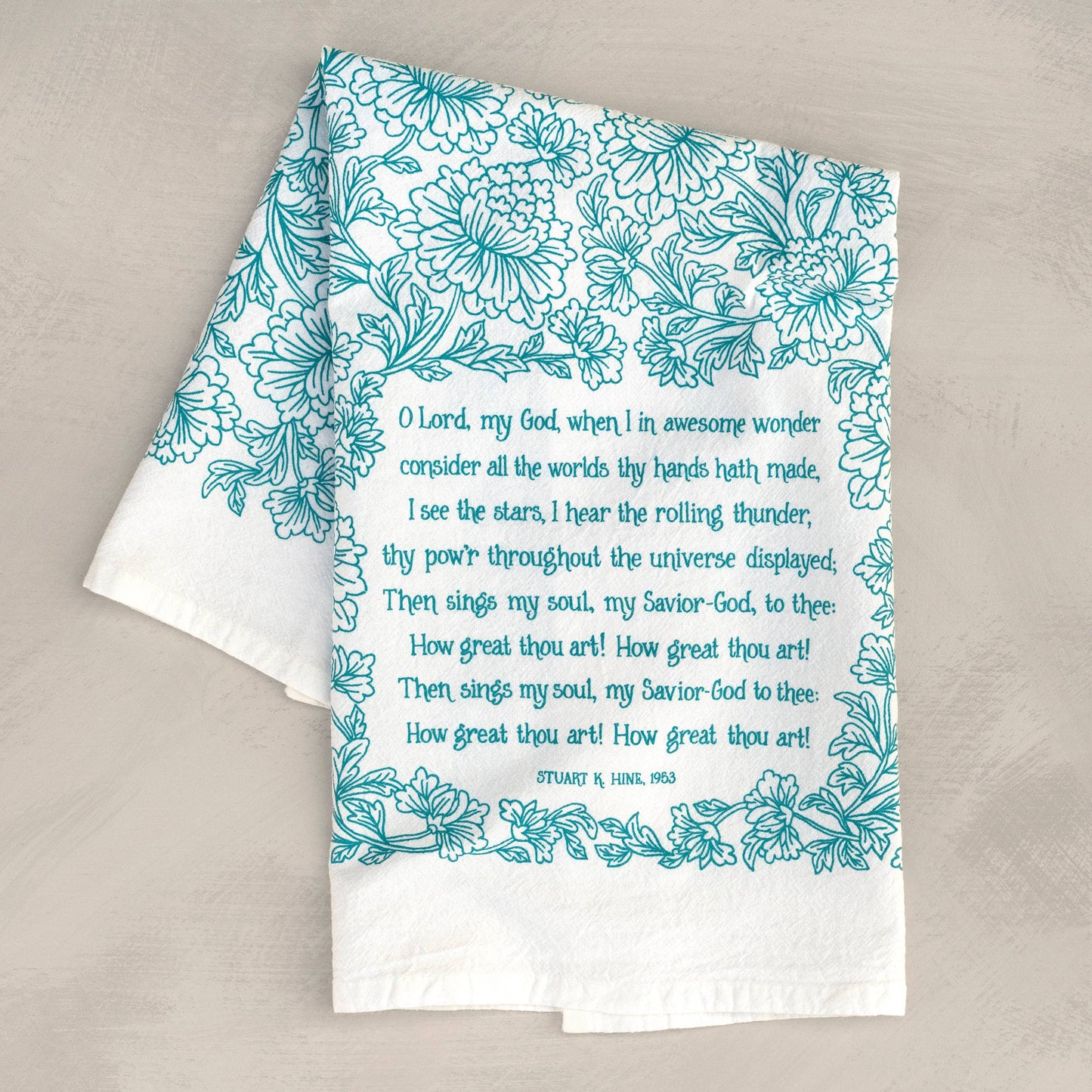 How Great Thou Art Hymn Tea Towel