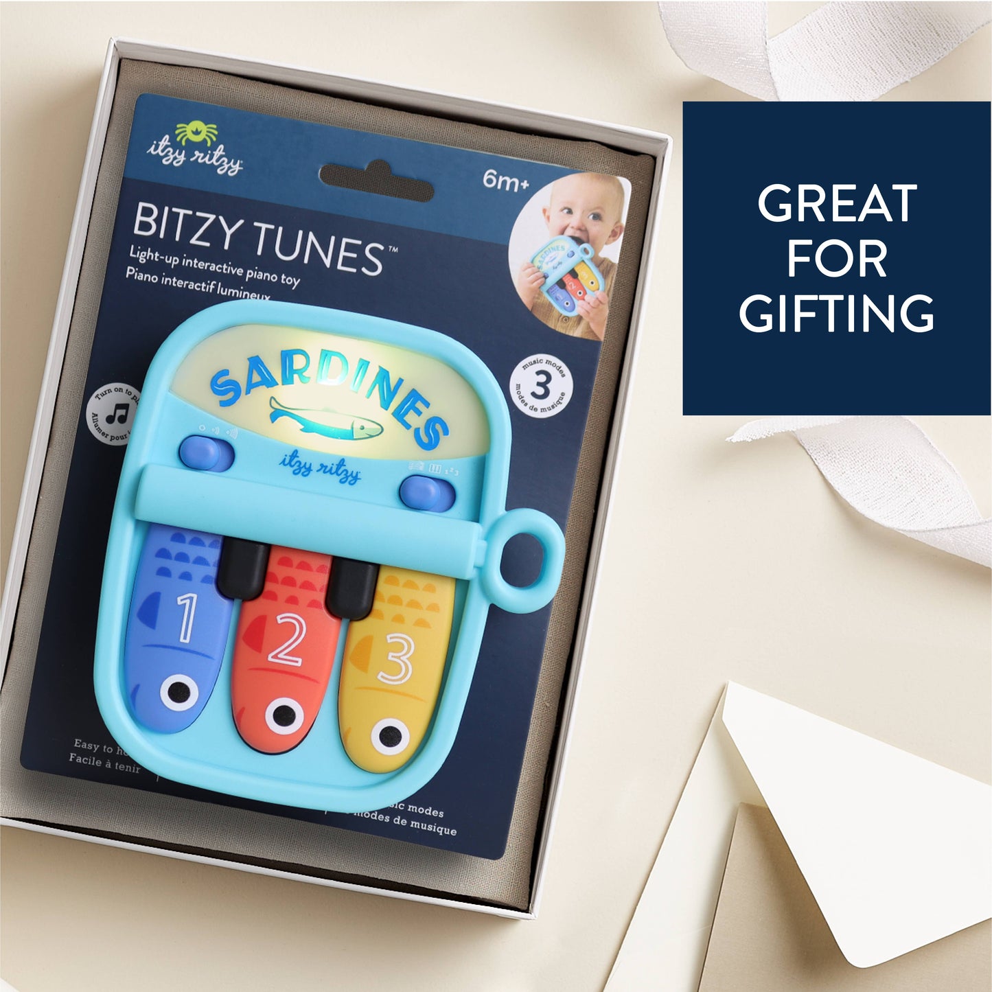 *NEW* Bitzy Tunes™ Sardines - Light-up Interactive Piano Toy