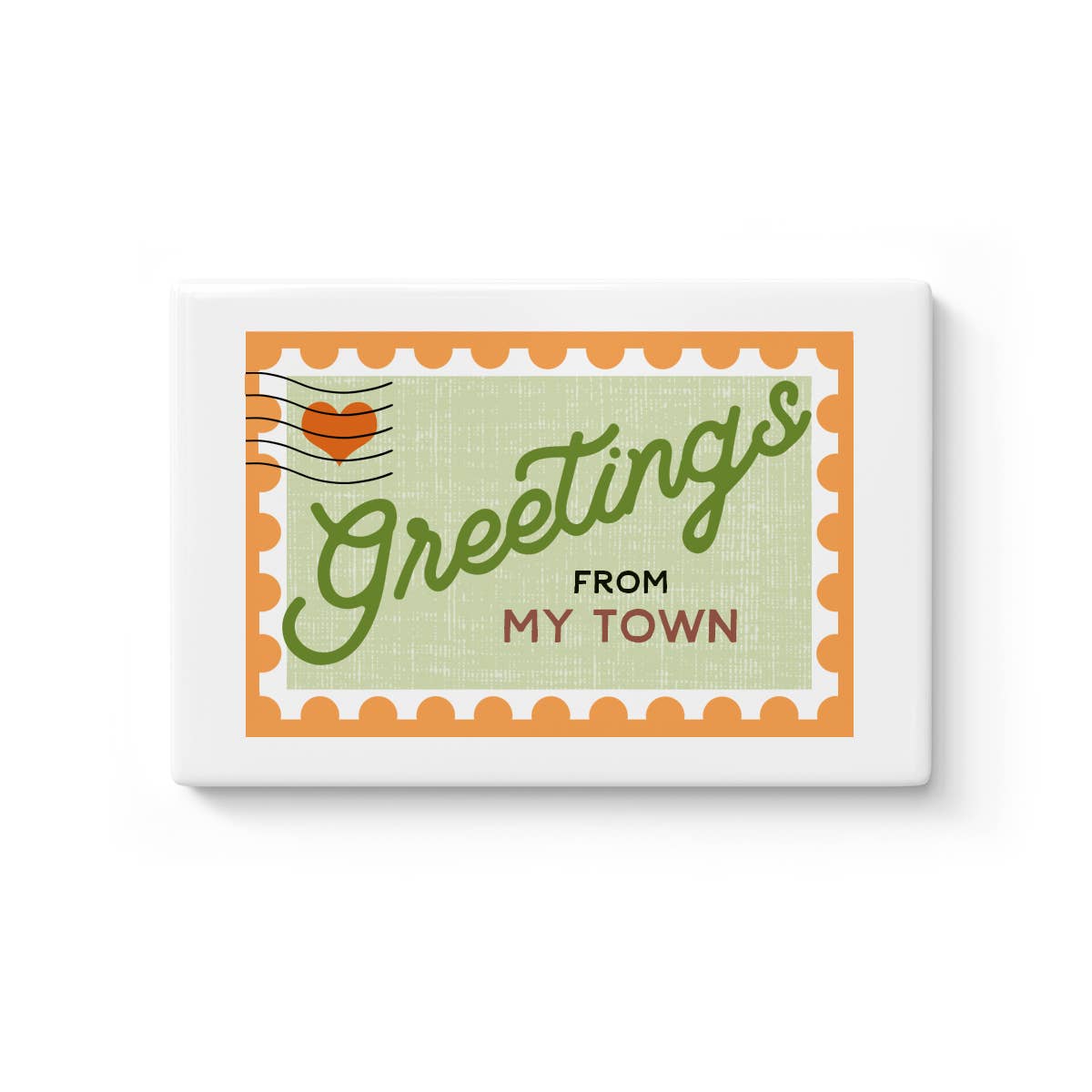 Personalized City Magnet - Postage Stamp Name Drop Design