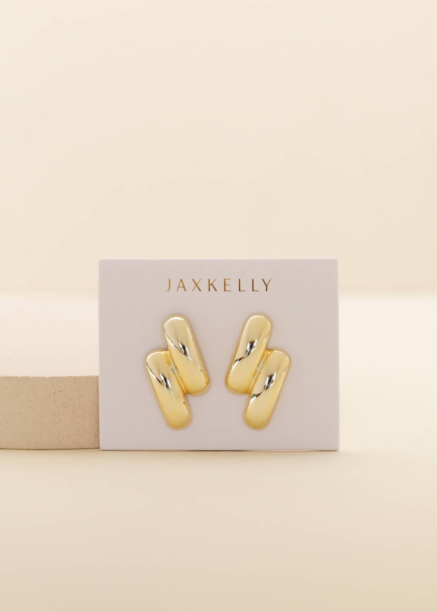 Gold Double Bold Bar Earring