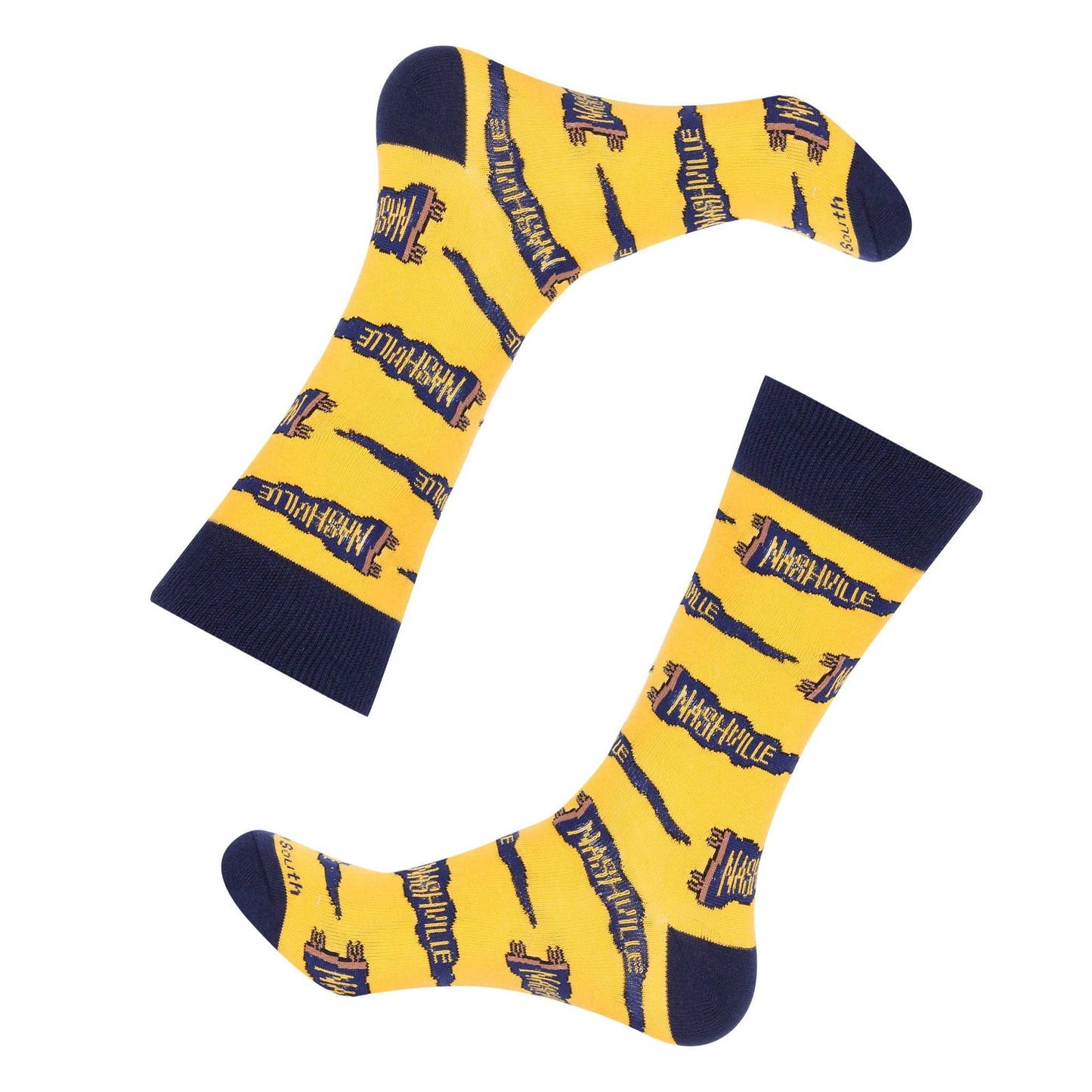Nashville Orange/Navy Pennant Socks