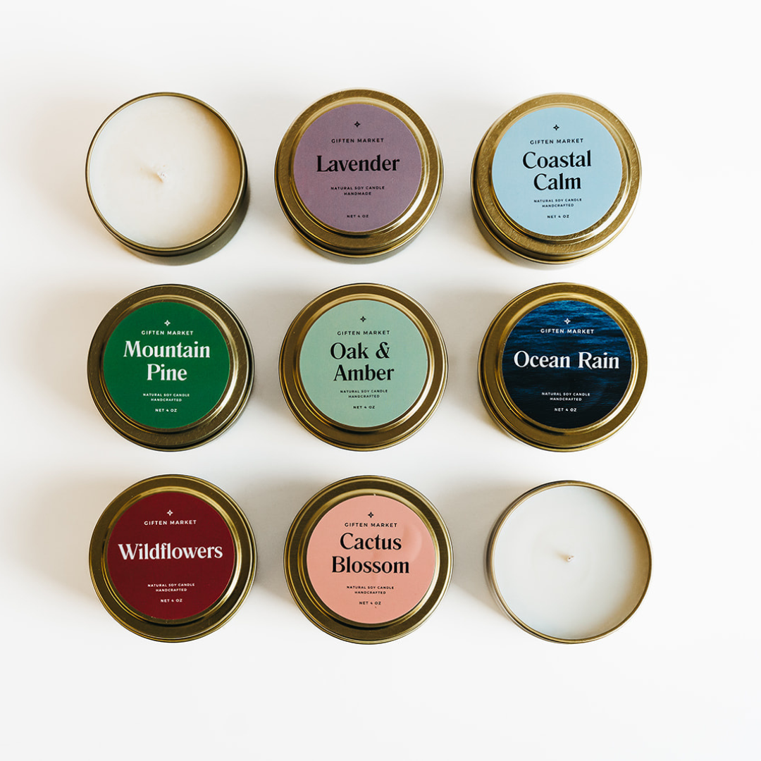 Beach House Soy Candle - 4oz Gold Travel Tin - Small Batch
