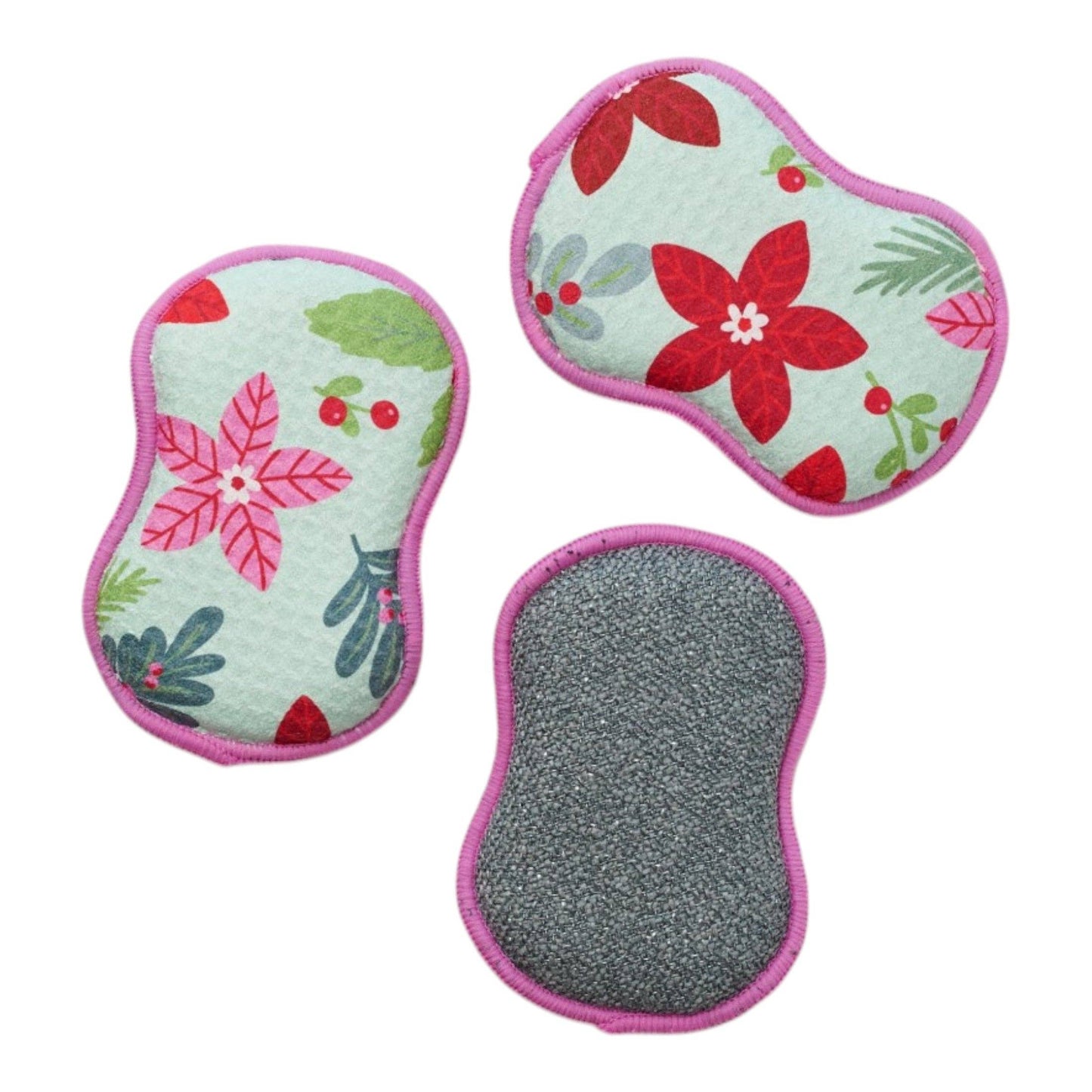 RE:usable Sponges (Set of 3) -  Poinsettia Garden