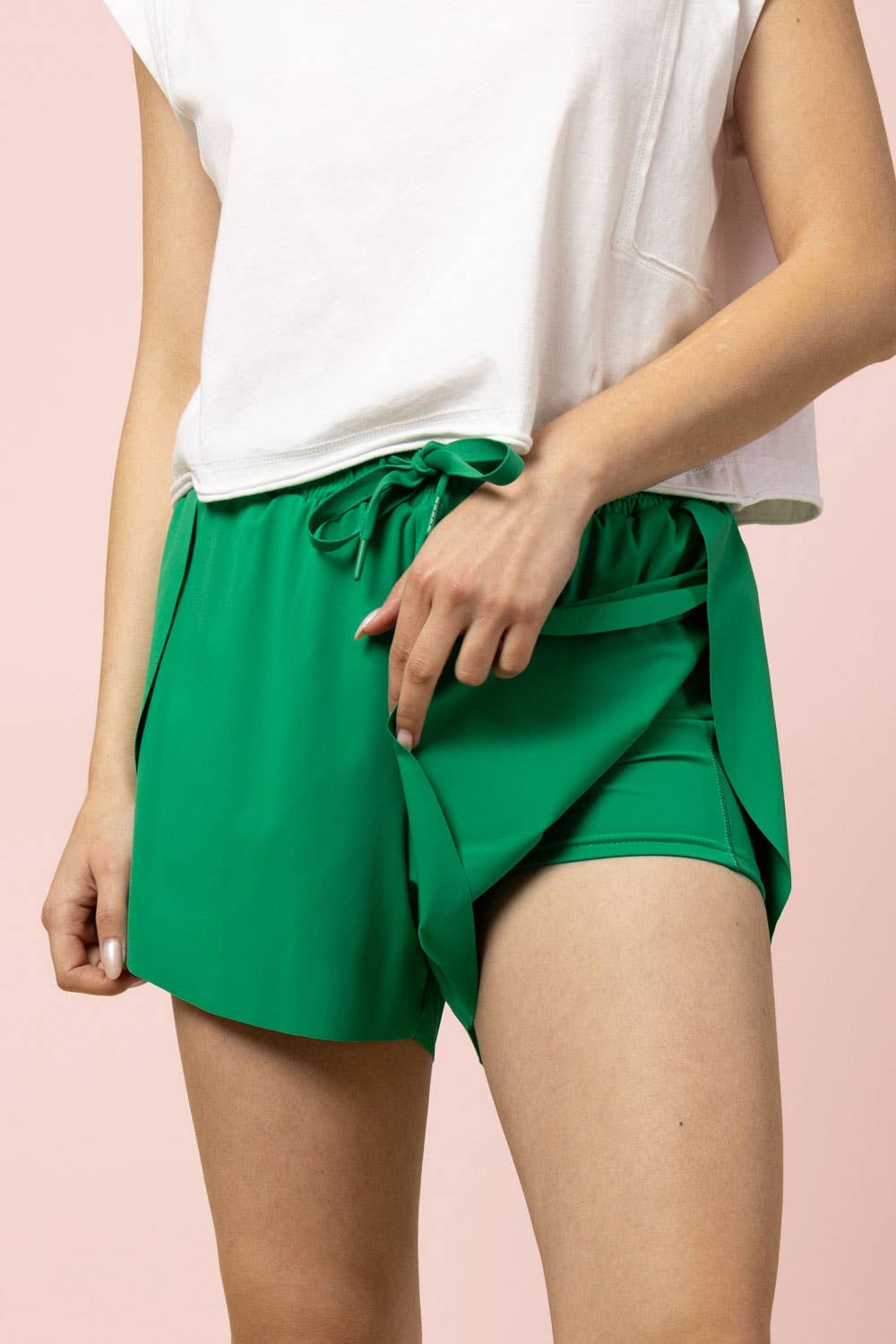 Side Overlap Activewear Shorts W/ Shorts Lining
