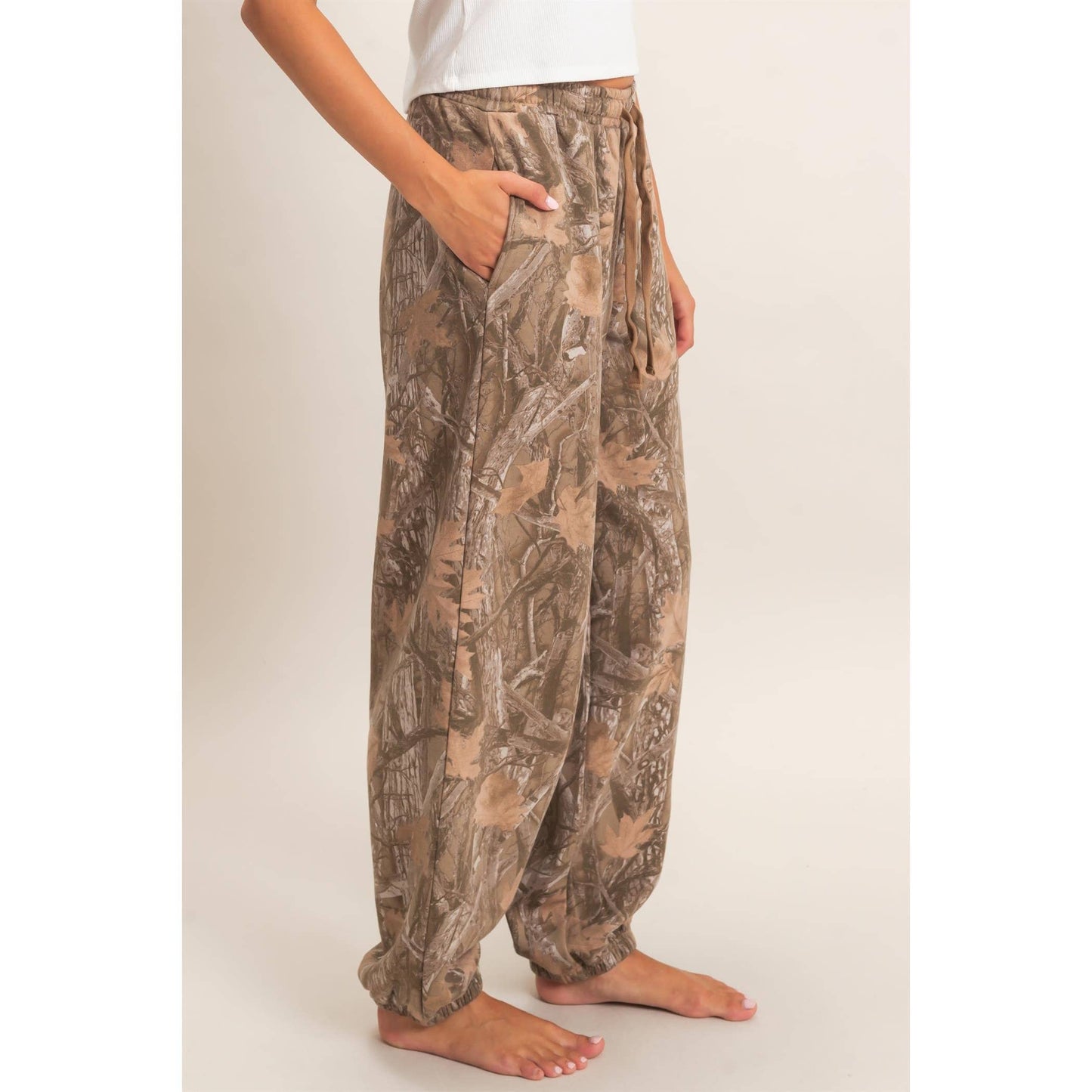 Tree Camouflage Print Jogger Pants