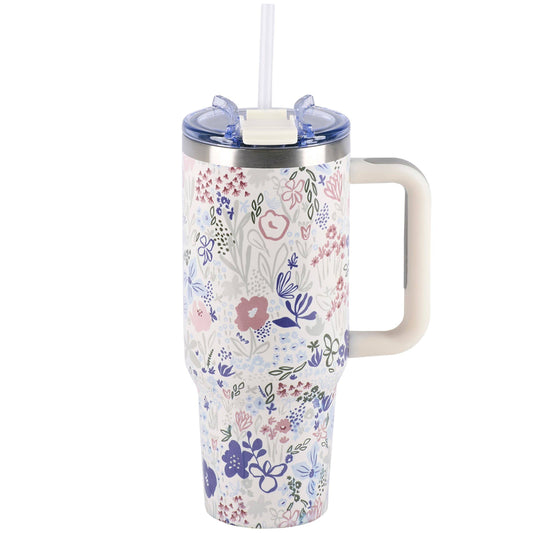 Blue Floral Travel Mug