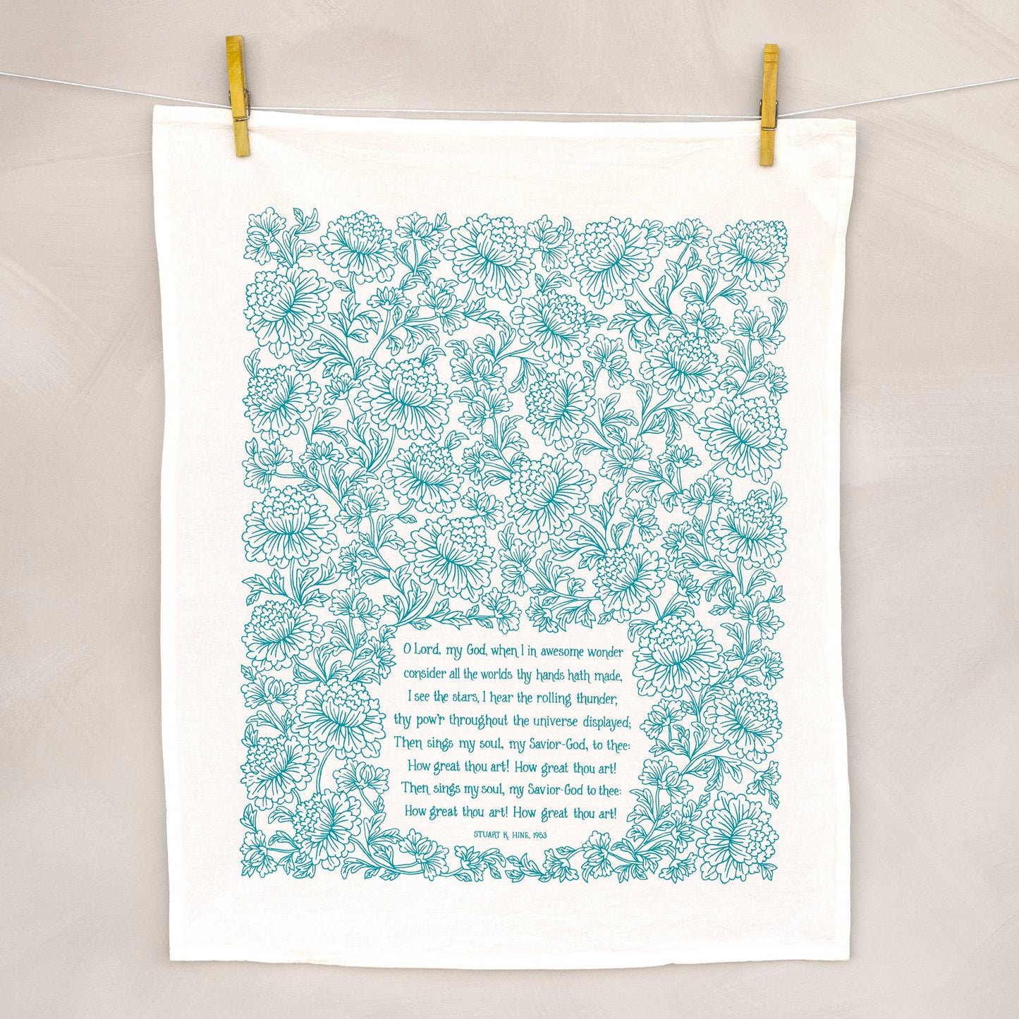 How Great Thou Art Hymn Tea Towel