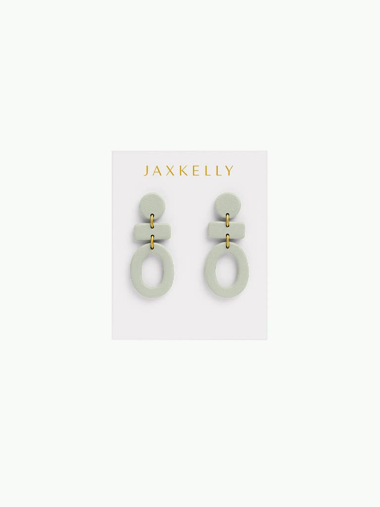 Organic Three Tier Clay Earring - Sage
