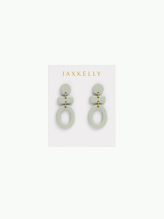 Organic Three Tier Clay Earring - Sage