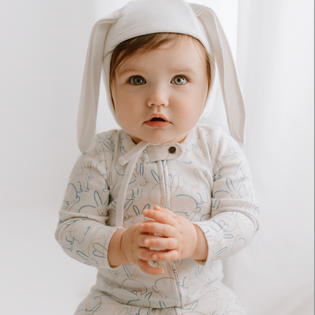 Baby organic footie | bunnies