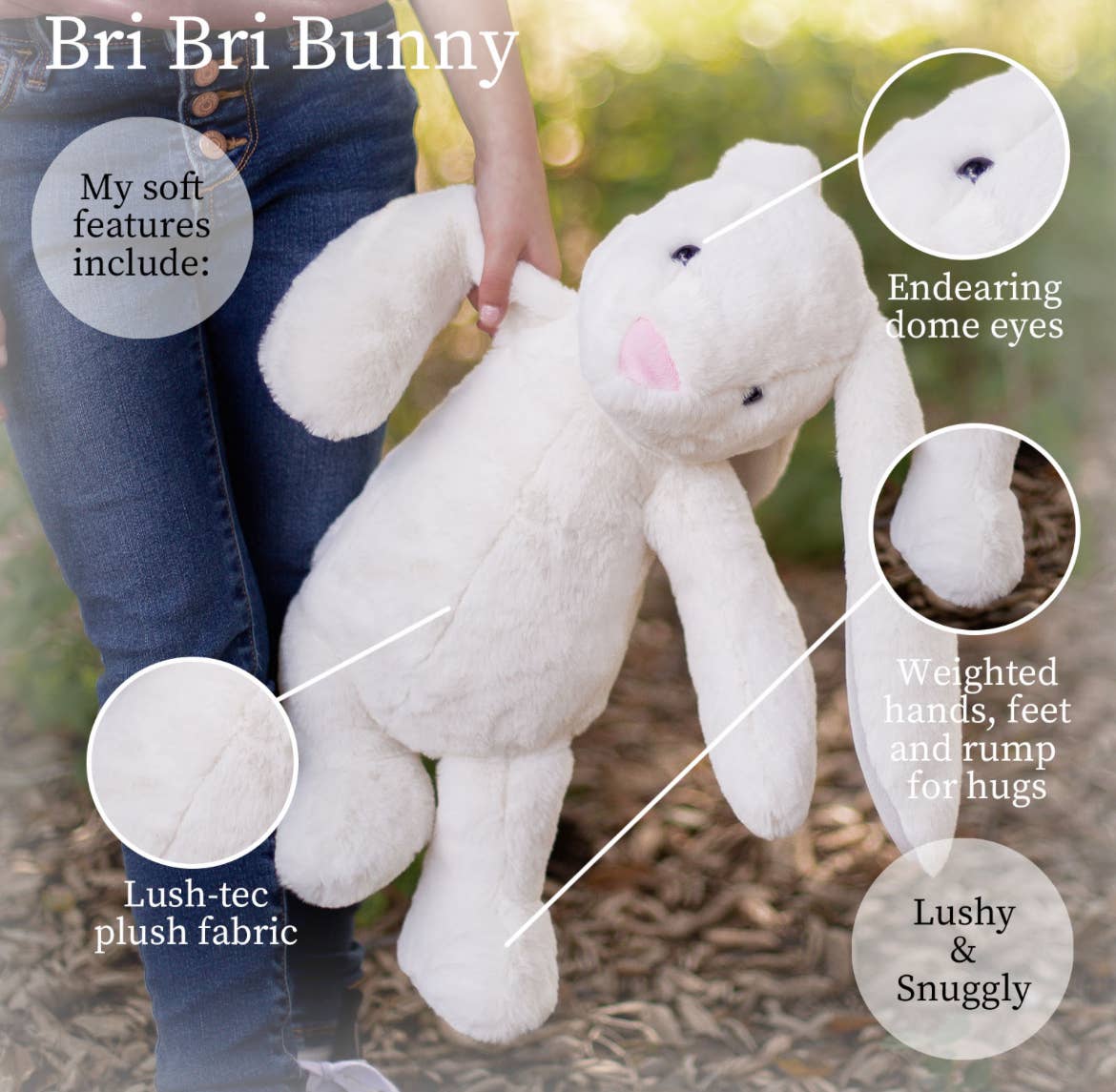 Cream Bunny- World's Softest Lushee 16 inch BriBri Plush Toy