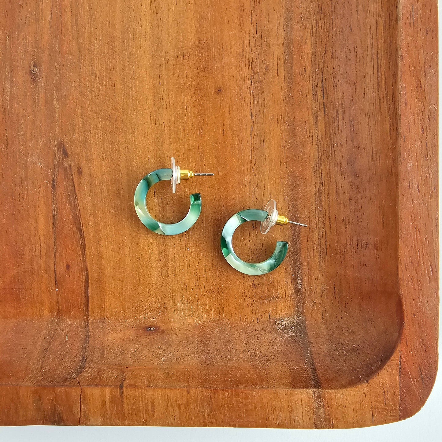 Micro Cam Mini Hoops - Palm Lustre // Resort Summer Earrings