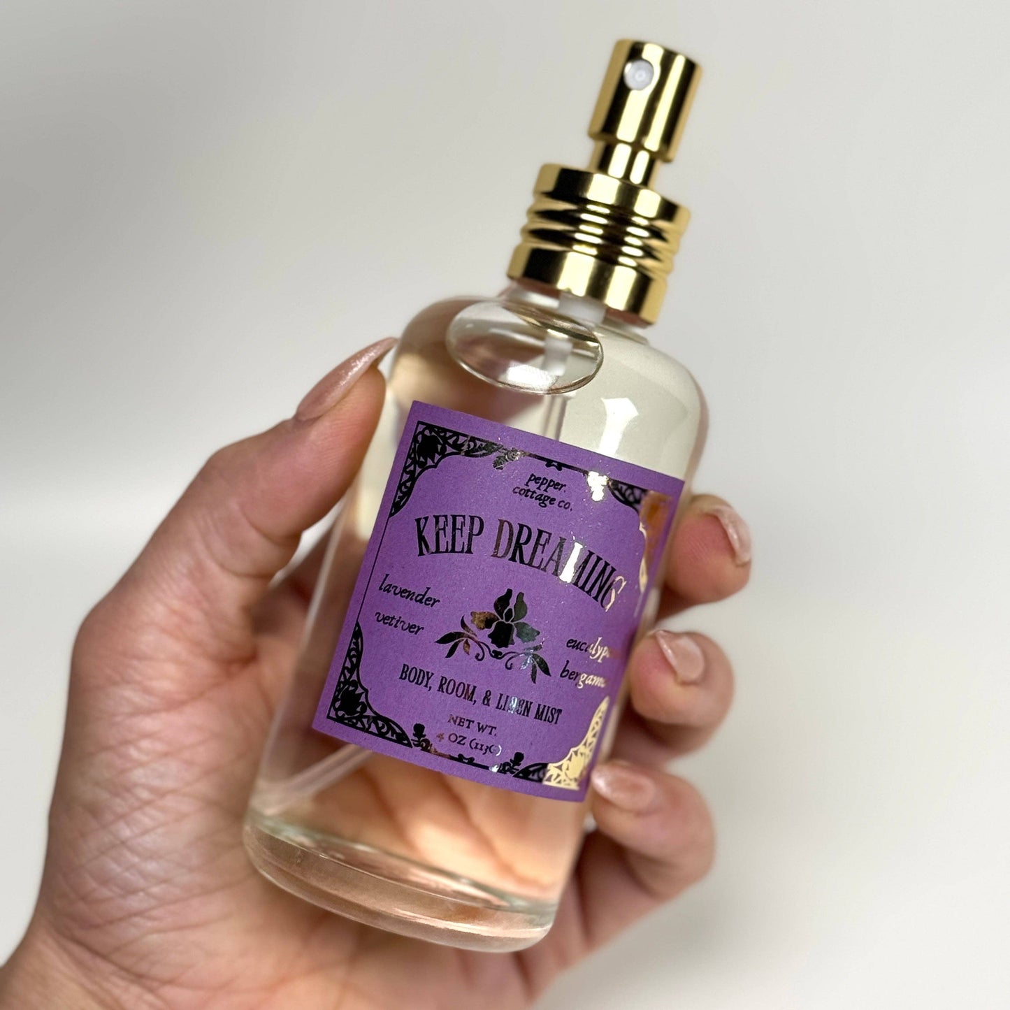 Keep Dreaming 4 oz Body & Home Mist | Lavender, Vetiver, Eucalyptus, Bergamot | Daydream Collection Spring Lavender Body Spray