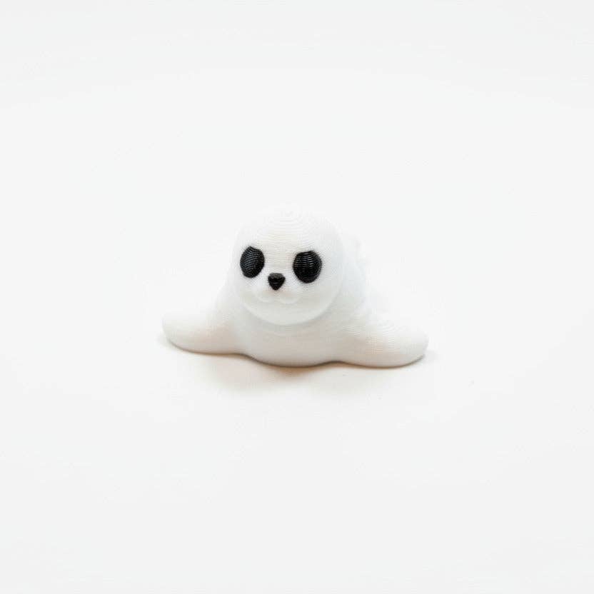 Seal (White) • Mini 3D Printed Articulated Animal • Flexi Animals • Pocket Pets • Pocket Pals • Desk Pets [#51]*