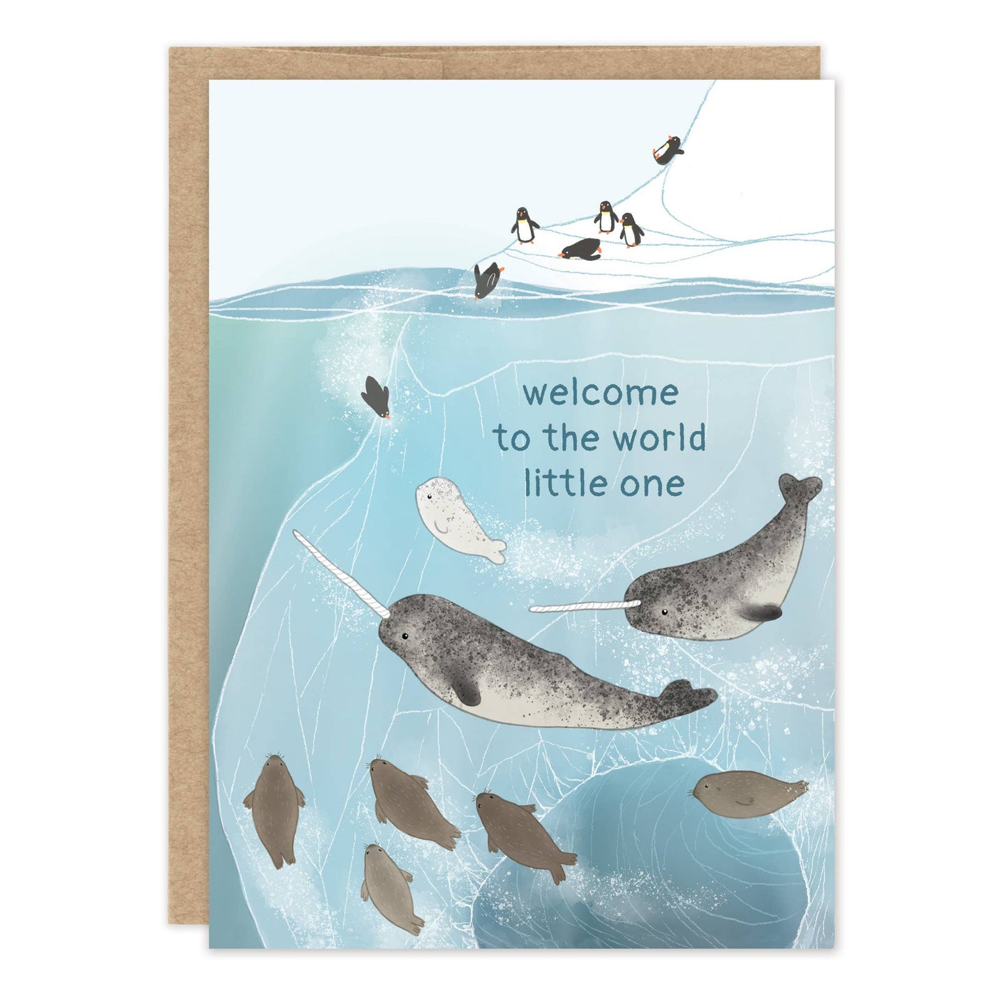 Narwhal Welcome To The World Baby Card