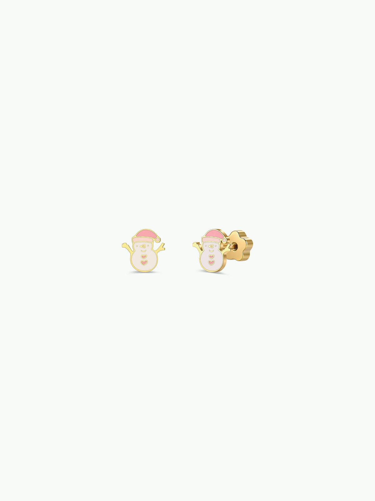 Snowman Enamel Flat Back Kids Earrings