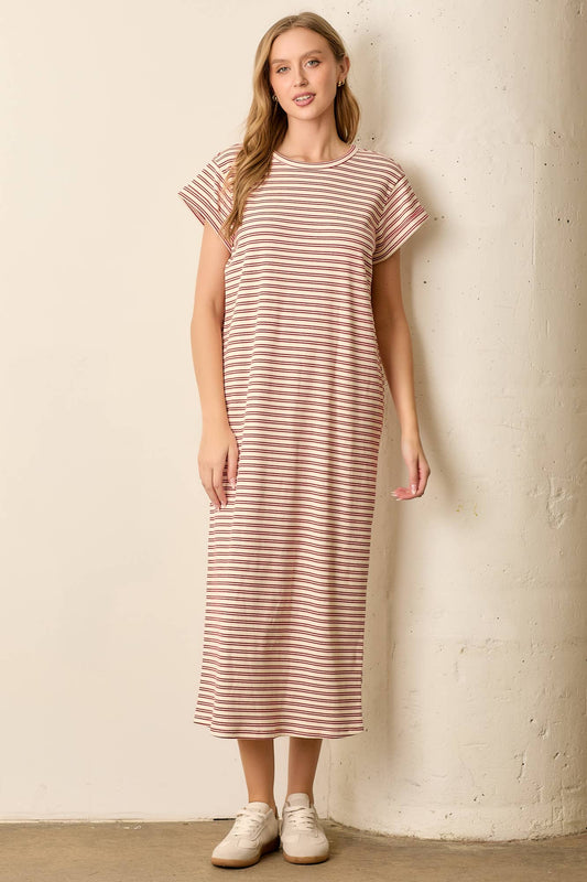STRIPED T-SHIRT MAXI DRESS