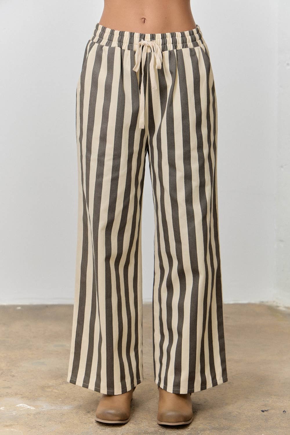 STRIPED DRAWSTRING PANTS