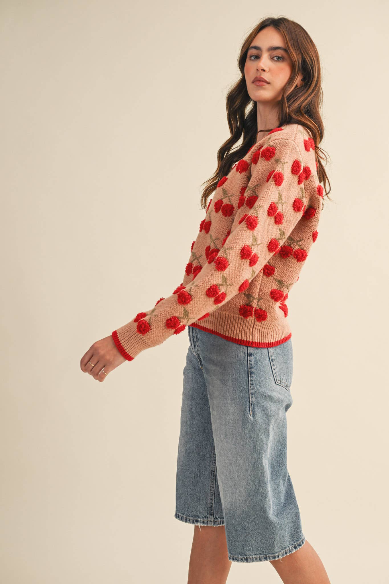 FUZZY CHERRY SWEATER