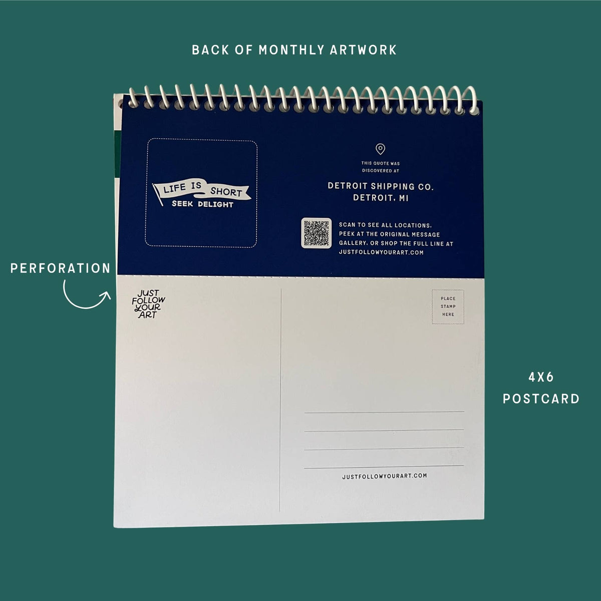 2027 Postcard Calendar | Monthly Desk Calendar With Easel