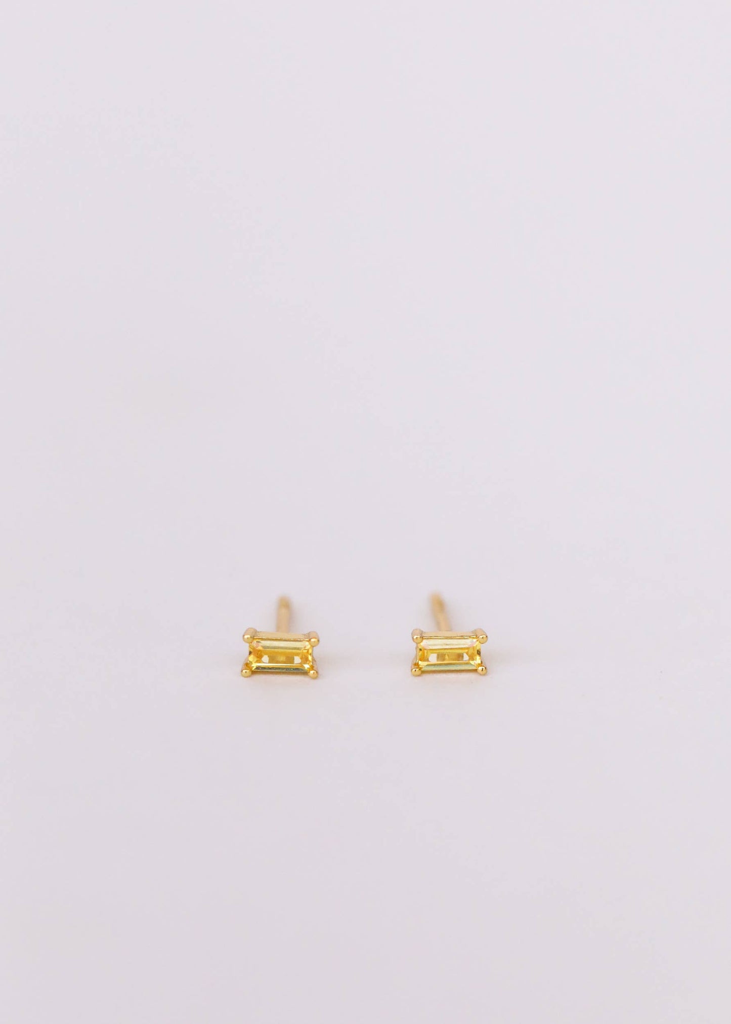 Baguette - Lemon - Gold Earrings