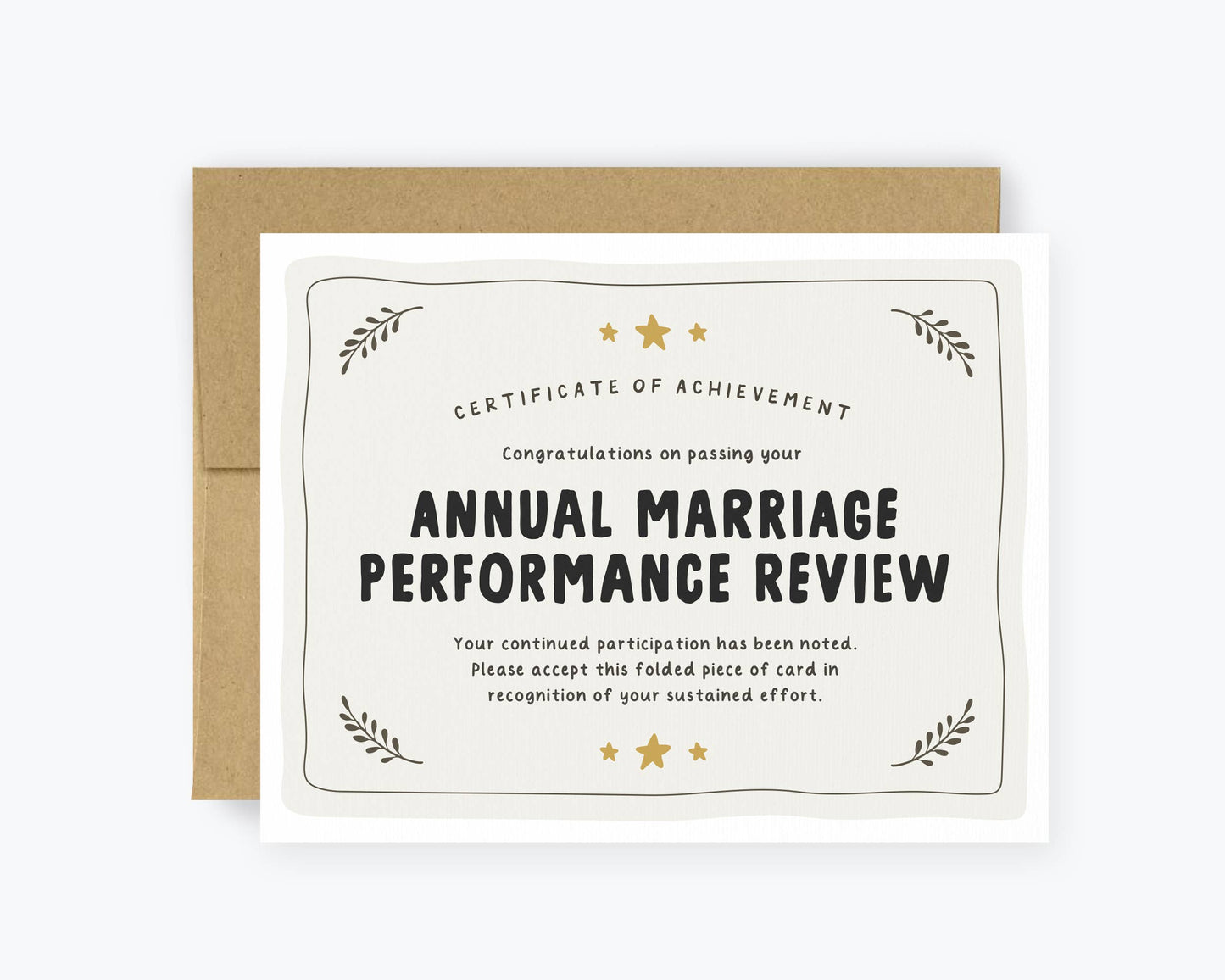Funny Wedding Anniversary Card - Annual Review (Landscape)
