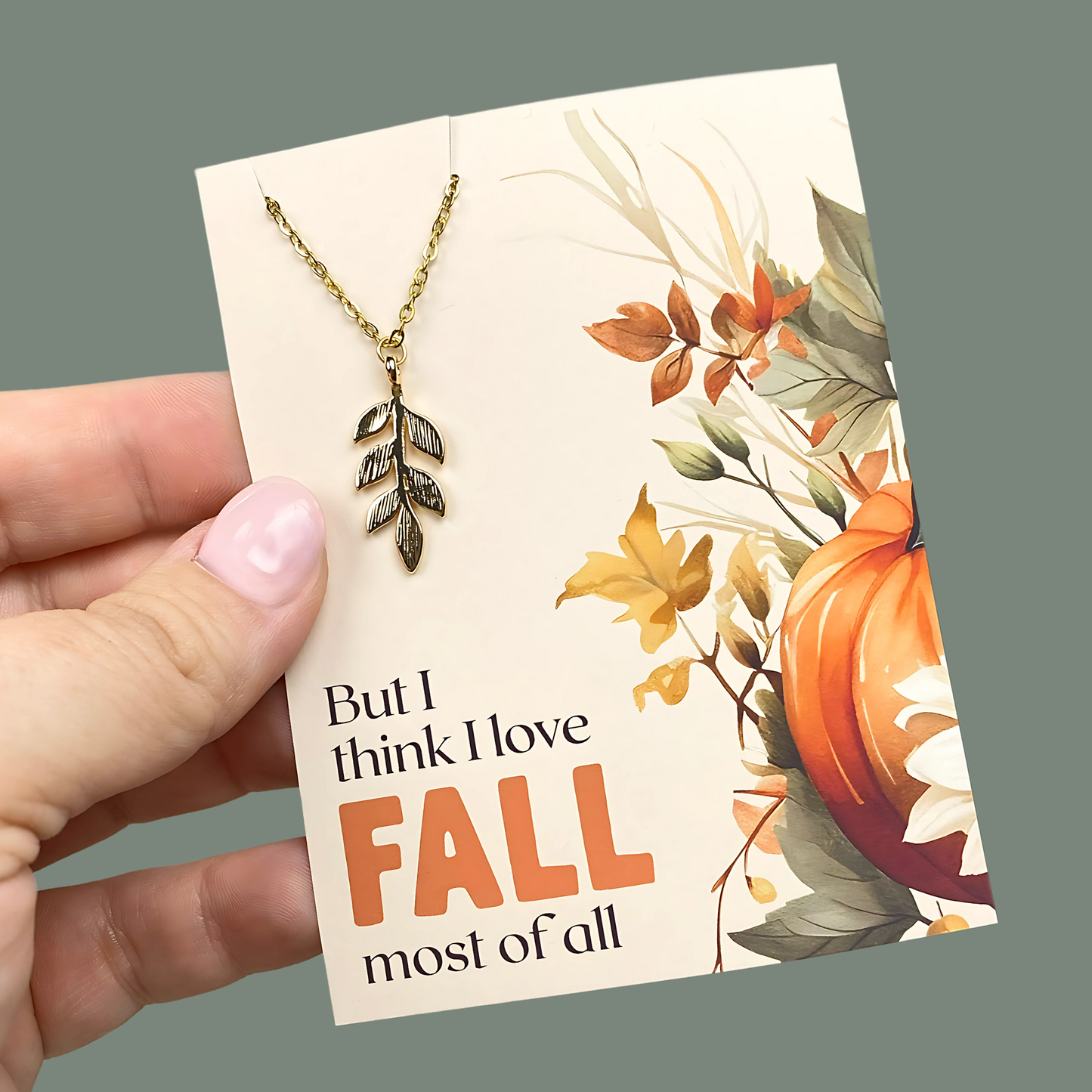 I Love Fall Necklace | Stainless Steel Chain