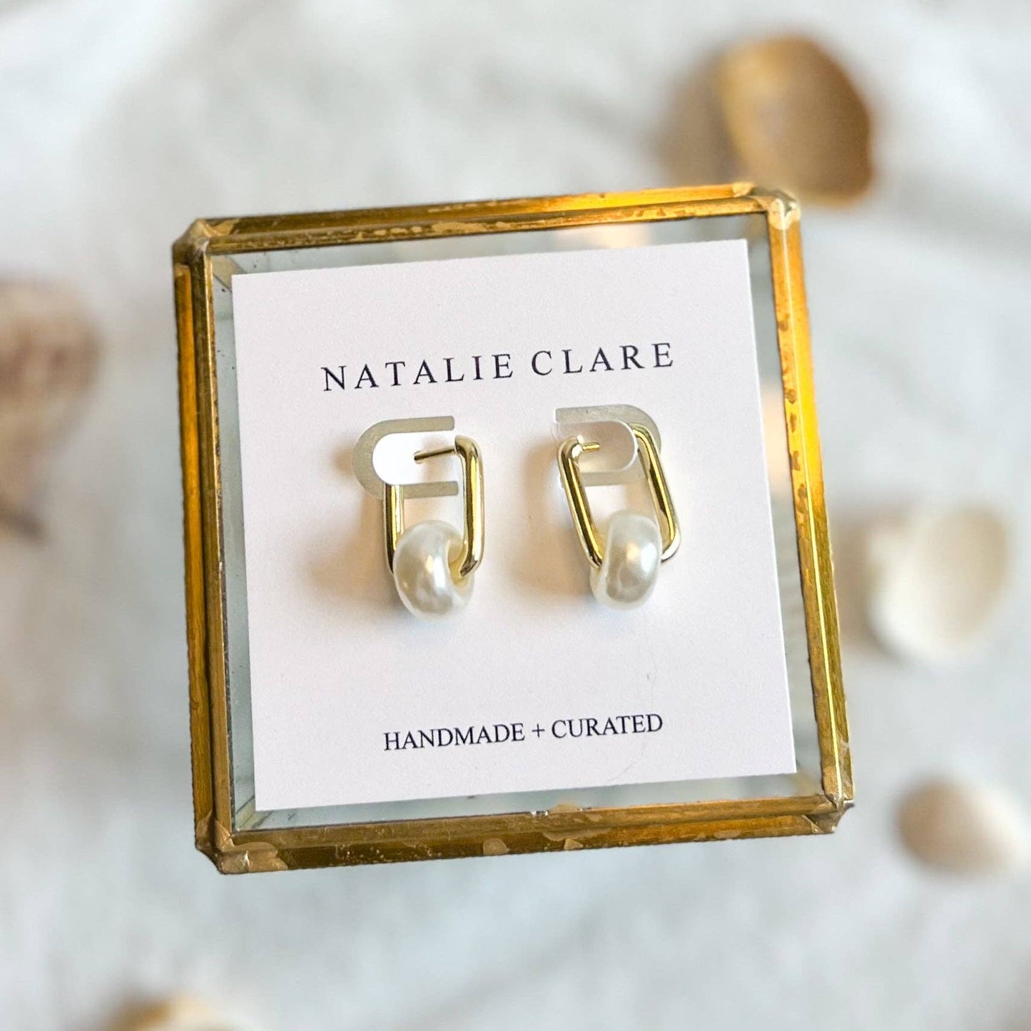 Pearl Huggie Hoop Earring