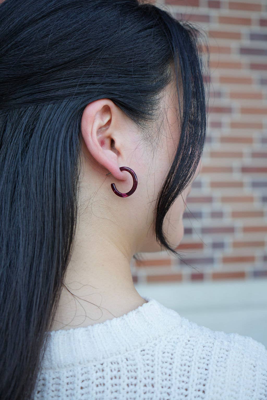 Cam Mini Hoops - Maroon // Jewelry, Earrings, Fall