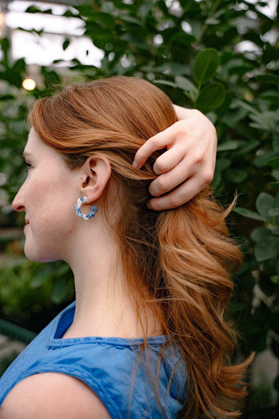 Flora Mini Hoops - Greek Goddess Blue // Flower Summer